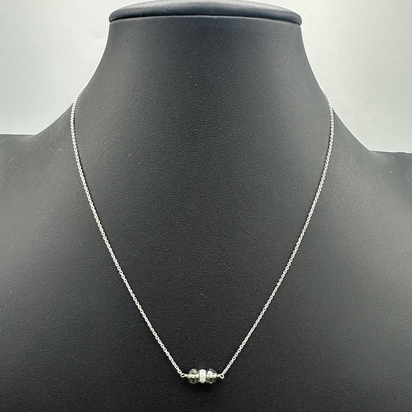 Jewelry - 14k Gold Necklace with Beaded Accents and Diamonds